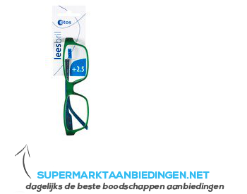 Etos Leesbril groen frame, blauwe temple 2,5 aanbieding