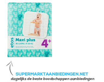 Etos Mijn baby luiers maxi plus 4 (9-20 kg) aanbieding