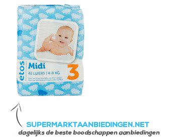 Etos Mijn baby luiers midi 3 (4 – 9 kg) aanbieding