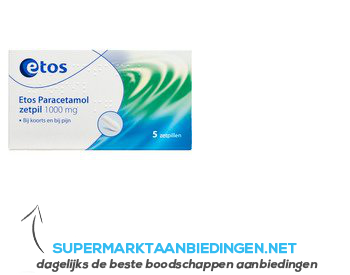 Etos Paracetamol zetpillen 1000 mg aanbieding