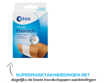 Etos Pleister elast 1mx6cm in 10 stukken aanbieding