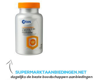 Etos Vitamine C80 suikervrij kauwtabletten aanbieding