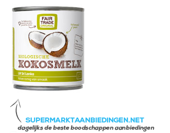 Fair Trade Original Kokosmelk biologisch aanbieding