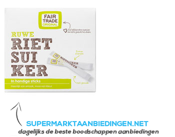 Fair Trade Original Ruwe rietsuiker sticks aanbieding