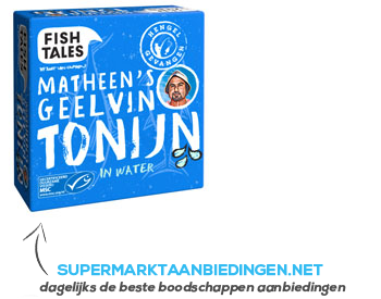 Fish Tales Metheen’s geelvin tonijn in water