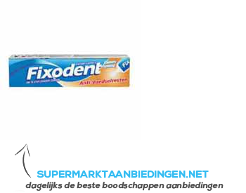 Fixodent Kunstgebit kleefpasta anti-voedselresten aanbieding