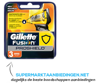 Gillette Fusion proshield geel mesjes aanbieding