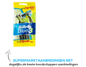 Gillette Wegwerp scheermesjes Blue III sensitive aanbieding