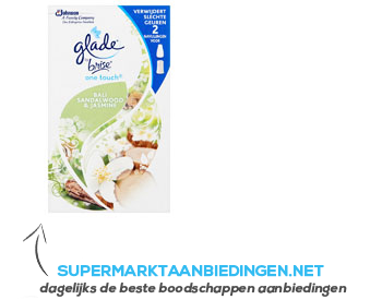 Glade One touch duo Bali sandalwood& jasmine aanbieding