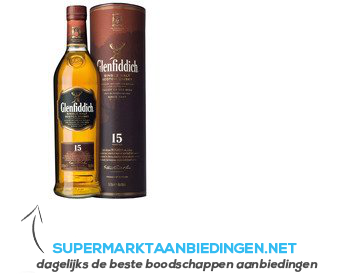 Glenfiddich Single malt Scotch whisky 15 years aanbieding