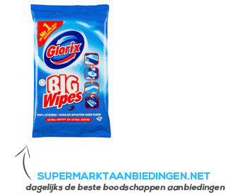 Glorix Schoonmaakdoekjes big wipes ocean aanbieding