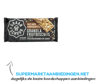 Graanschuur Granola fruitbiscuit rozijnen pompoenpit aanbieding