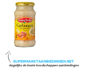 Grand’Italia Carbonara met bacon en kaas aanbieding