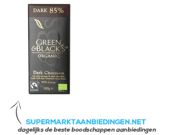 Green & Black Chocolade puur 85% aanbieding