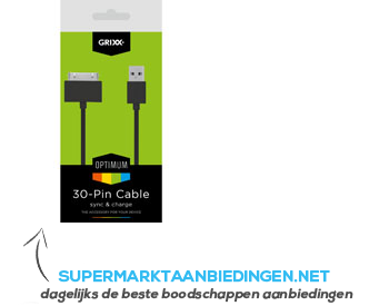 Grixx Optimum kabel iPhone/iPad 30 pins zwart aanbieding