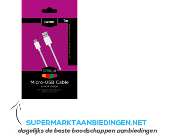 Grixx Optimum micro-usb kabel wit aanbieding