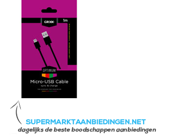 Grixx Optimum micro-usb kabel zwart aanbieding