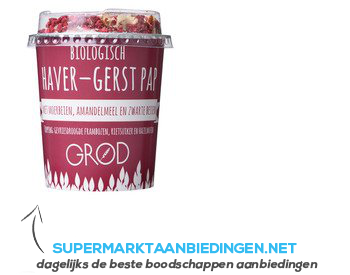 GROD Biologische haver en gerst pap aanbieding