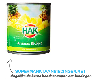 Hak Ananas blokjes op ananassap aanbieding