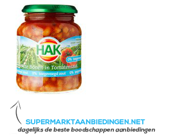 Hak Witte bonen in tomatensaus 0% zout aanbieding