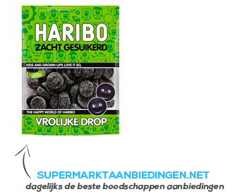 Haribo Vrolijke drop zacht gesuikerd aanbieding