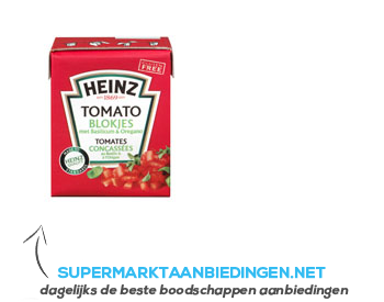 Heinz Tomato blokjes met basilicum en oregano aanbieding