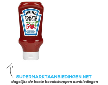 Heinz Tomato ketchup 50% minder suiker aanbieding