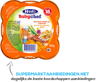 Hero Babychef groentjes-rundvlees 18 aanbieding