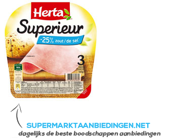 Herta Hesp superieur -25% zout 3 plakken aanbieding