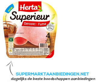Herta Superieur gerookte ham 4 sneden aanbieding