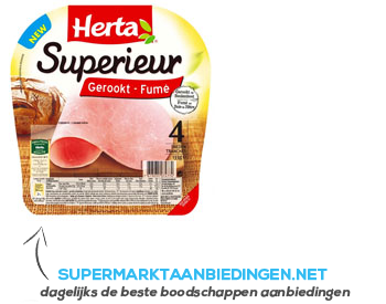 Herta Superieur gerookte ham 4 sneden