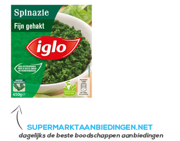 Iglo Fijn gehakte spinazie deelblokjes aanbieding