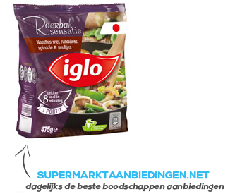 Iglo Noodles met rundvlees, spinazie & peulen aanbieding