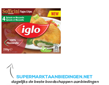 Iglo Sofficini spinazie-mozzarella aanbieding