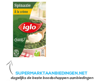 Iglo Spinazie à la crème deelblokjes aanbieding