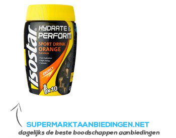 Isostar Hydrate & perform sportdrink orange aanbieding
