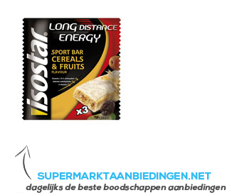 Isostar Long energy endurance bar cereals&fruits aanbieding