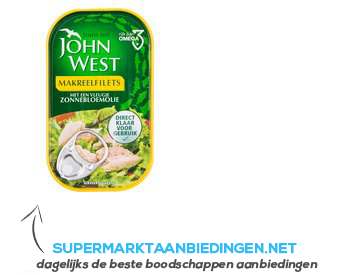 John West Makreelfilets zonnebloemolie aanbieding