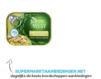 John West Sardinefilets extra vierge olijfolie aanbieding