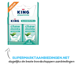 King Chewmints mentholmint suikervrij aanbieding