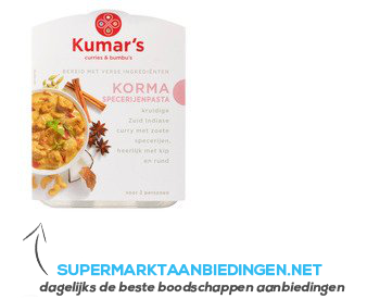 Kumar's Korma specerijenpasta (currypasta) aanbieding