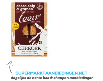 Leev Biologische oerkoek haver-spelt-chocola aanbieding