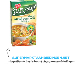 Liebig Deli Soup wortel-pompoen met balletjes aanbieding