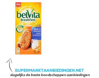 Liga Belvita breakfast melk & granen aanbieding