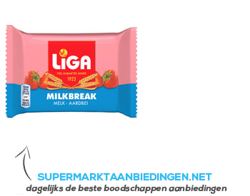 Liga Milkbreak melk-aardbei aanbieding