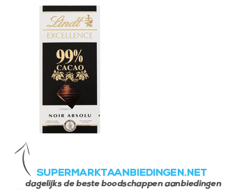 Lindt Excellence 99% cacao, dark noir aanbieding