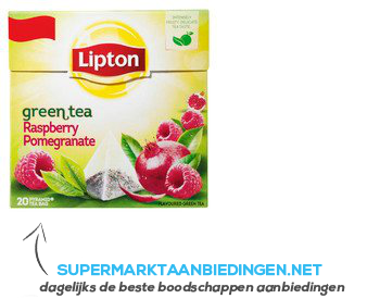 Lipton Groene thee raspberry & pomegranate aanbieding