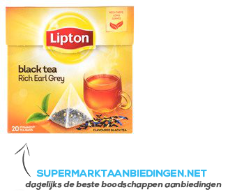 Lipton Zwarte thee rich earl grey aanbieding