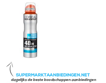 L'Oréal Deospray men fresh extreme aanbieding