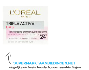 L’Oréal Dermo triple active droge gevoelige huid aanbieding